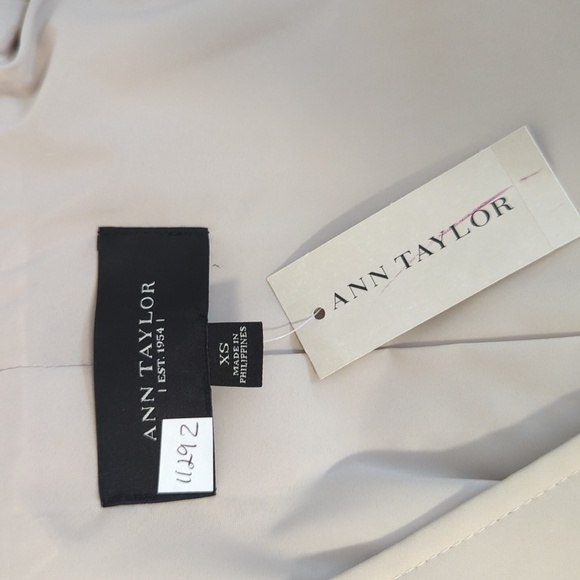 Ann Taylor Colorblock Trench Coat Tan Black XS preppy fall spring classic rain - Picture 9 of 11